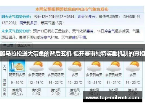 跑马拉松送大带鱼的背后玄机 揭开赛事独特奖励机制的真相