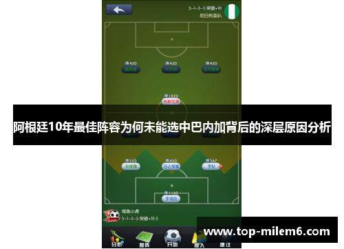 阿根廷10年最佳阵容为何未能选中巴内加背后的深层原因分析 阿根廷10年最佳阵容为何未能选中巴内加背后的深层原因分析